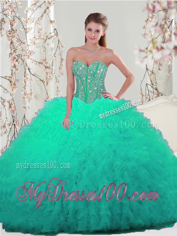 2016 Trendy Sweetheart Sweet 16 Dresses with Beading and Ruffles