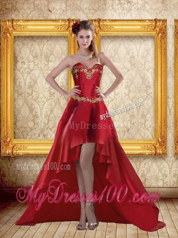 2016 Wine Red Sweetheart Quinceanera Dresses with Embroidery and Pick Ups
