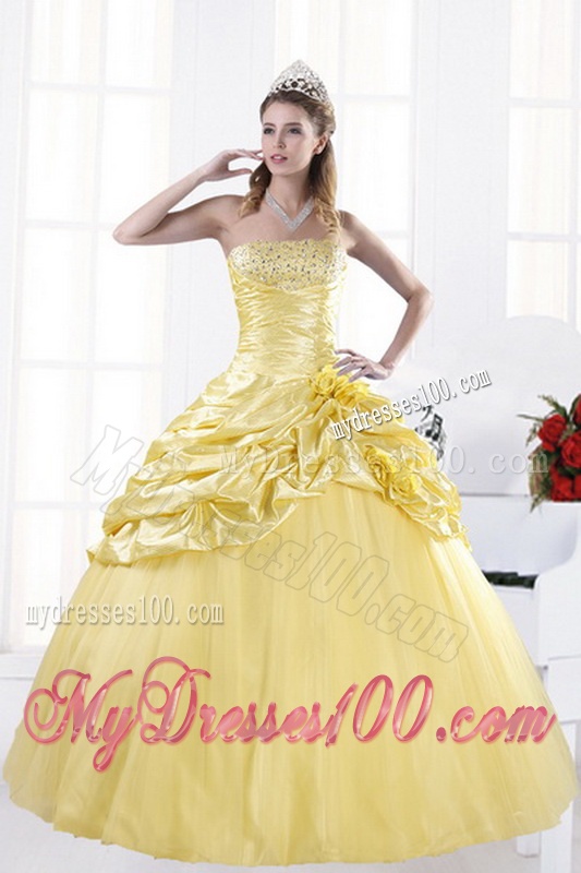 Fashionable Strapless 2016 Quince Dresses with Beading and Pick Ups