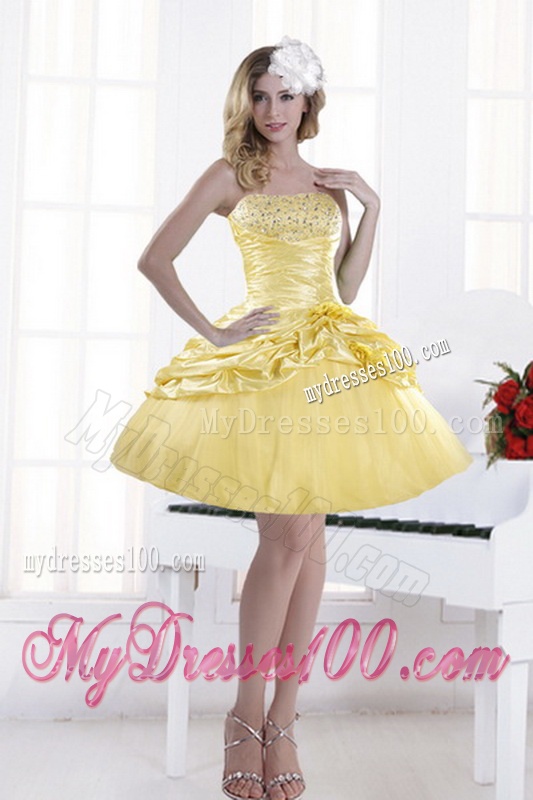 Fashionable Strapless 2016 Quince Dresses with Beading and Pick Ups
