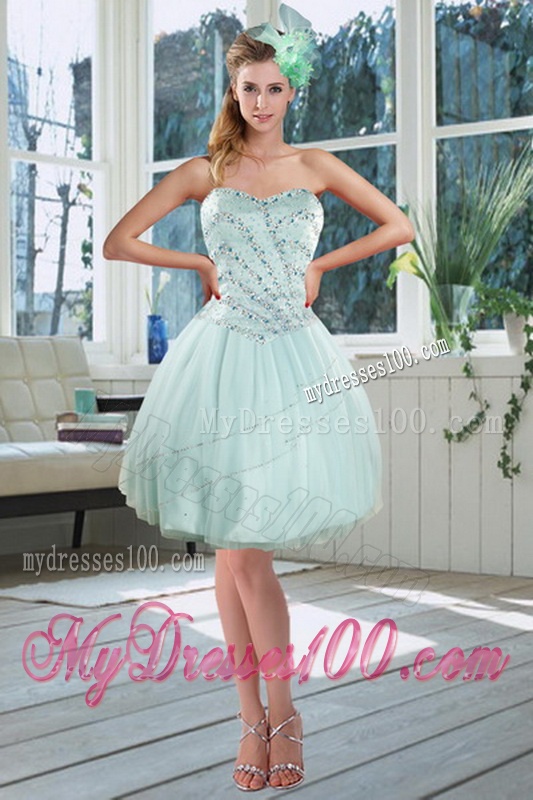 Beautiful 2016 Apple Green Strapless Quinceanera Dresses with Beading