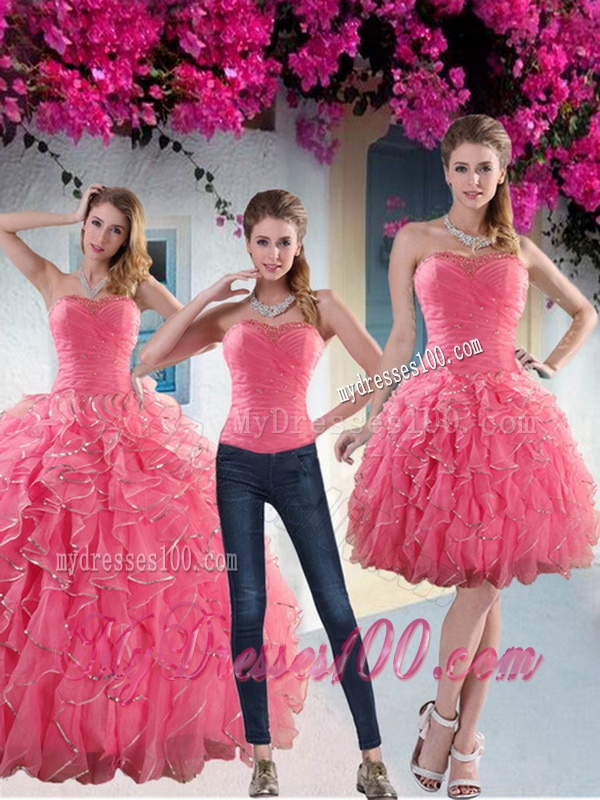 Custom Made Paillette Quince Dresses with Strapless for 2016
