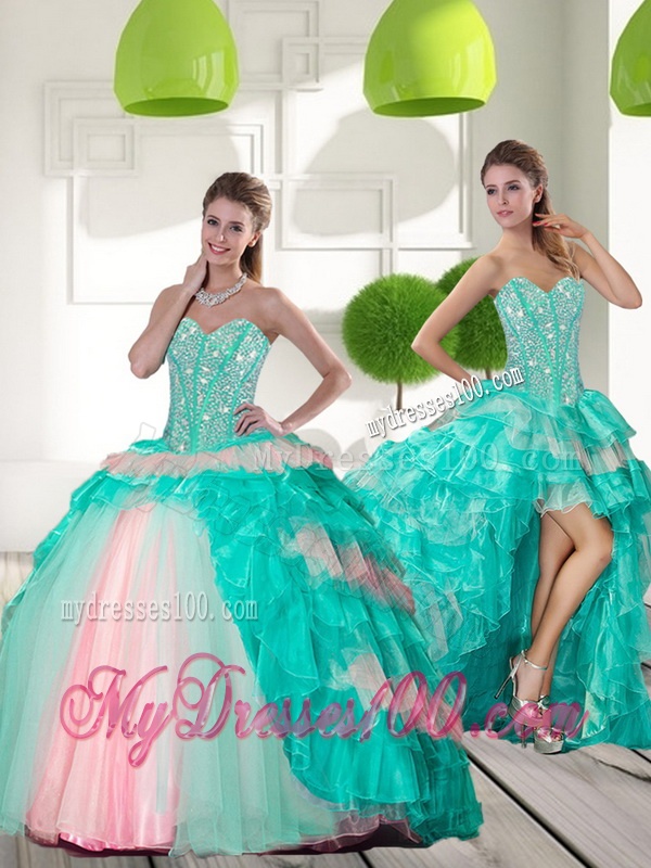Delicate Beading and Ruffled Layers Quinceanera Gowns in Multi Color for 2016