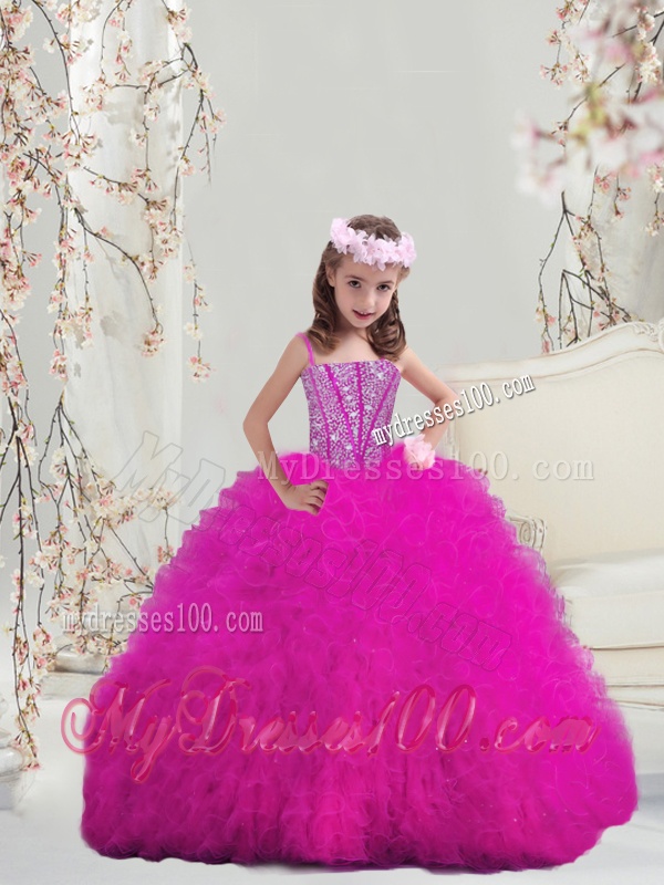 Detachable Sweetheart Fuchsia Beautiful Quinceanera Dresses with Beading and Ruffles