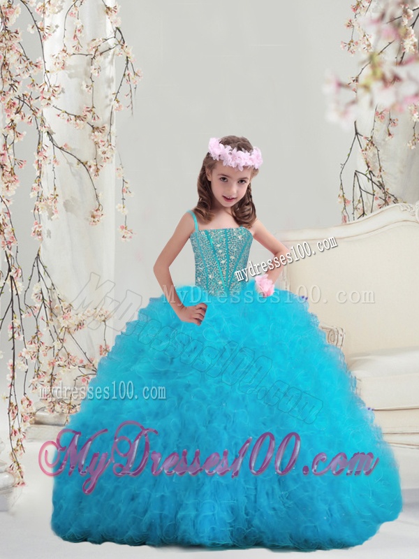 Detachable Turquoise Ball Gown New Quinceanera Dresses with Beading and Ruffles