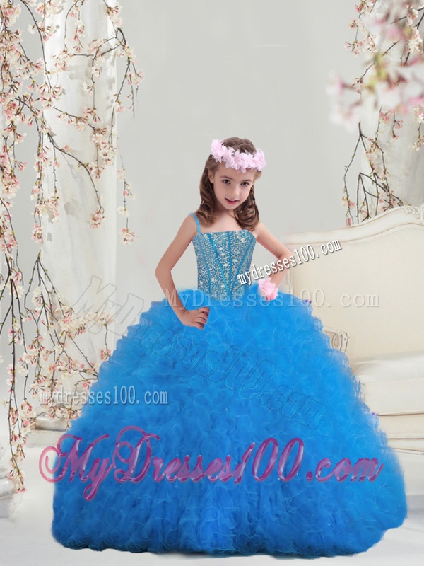 Flirting Sweetheart Beaded and Ruffles Detachable Sweet 16 Dresses in Teal