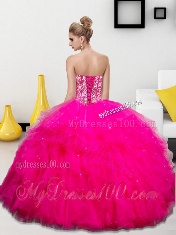 Gorgeous 2016 Beading and Ruffles Sweetheart Quinceanera Dresses