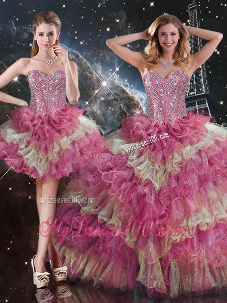 Gorgeous Ball Gown Sweetheart Detachable Sweet 16 Dresses for Fall