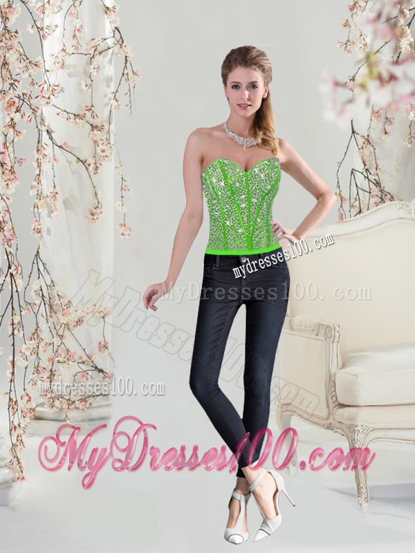 Luxurious Beaded Sweetheart Detachable Sweet 16 Dresses with Floor Length