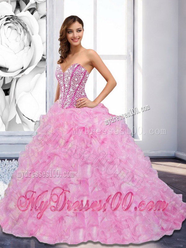 Luxurious Beading and Ruffles Sweetheart 2016 Quinceanera Dresses