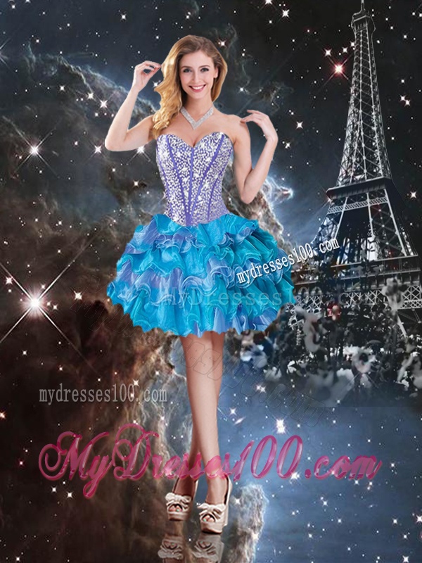 Luxurious Sweetheart Detachable Quinceanera Dresses with Beading and Ruffled Layers