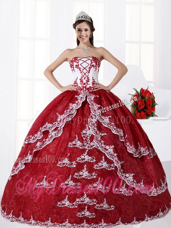 Multi Color Strapless Quinceanera Dress with Embroidery for 2016
