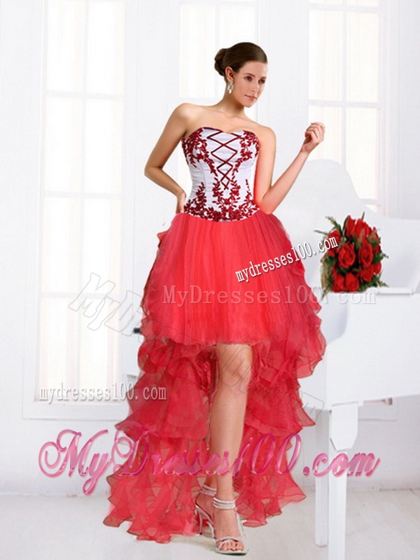 Multi Color Strapless Quinceanera Dress with Embroidery for 2016