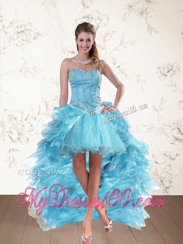 Multi Color Sweetheart Quinceanera Dress with Ruffles and Beading