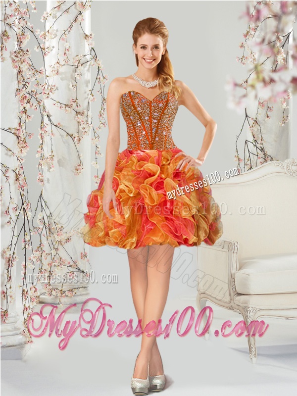 New Arrival Beading and Ruffles 2016 Quinceanera Dresses in Multi Color