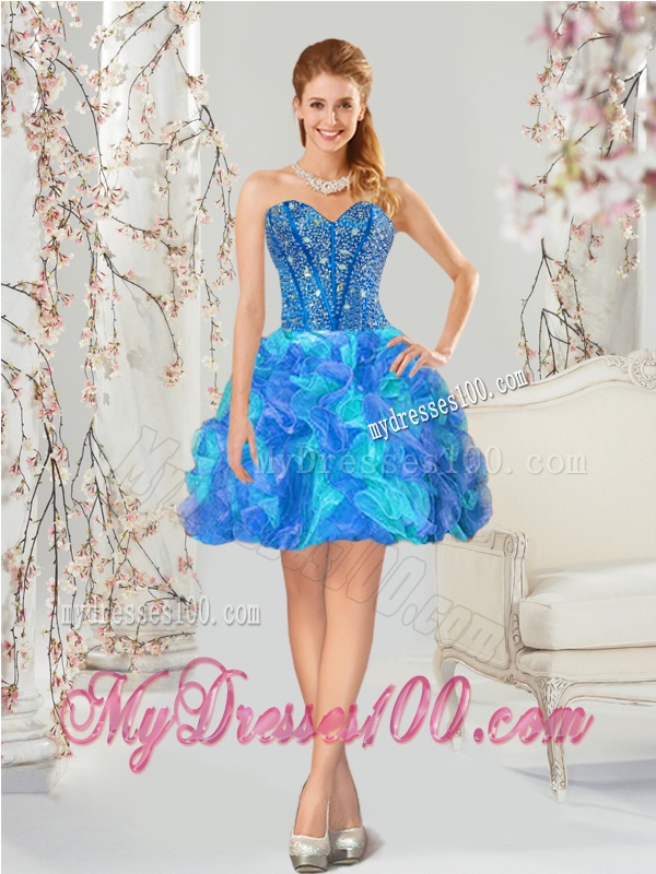 New Style Beading and Ruffles Multi-color Quinceanera Dresses for 2016