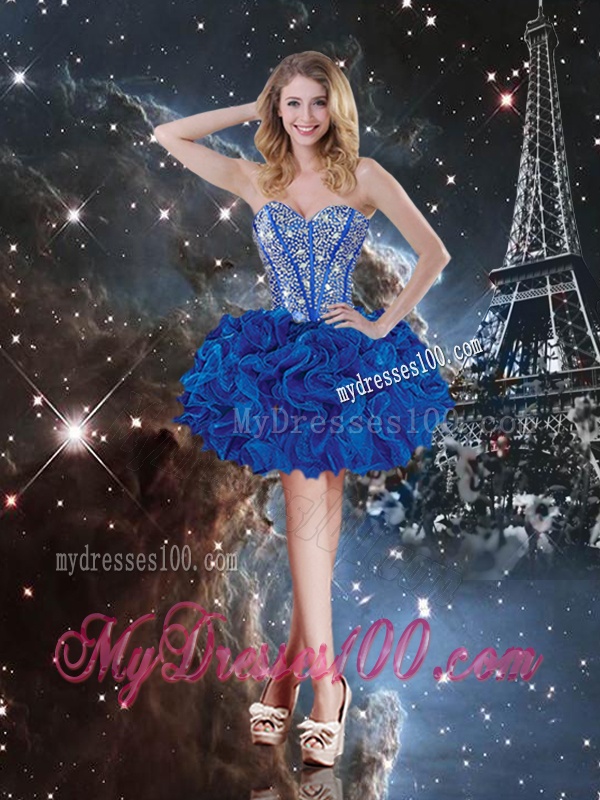 New Style Sweetheart Detachable Beading Quinceanera Dresses in Blue