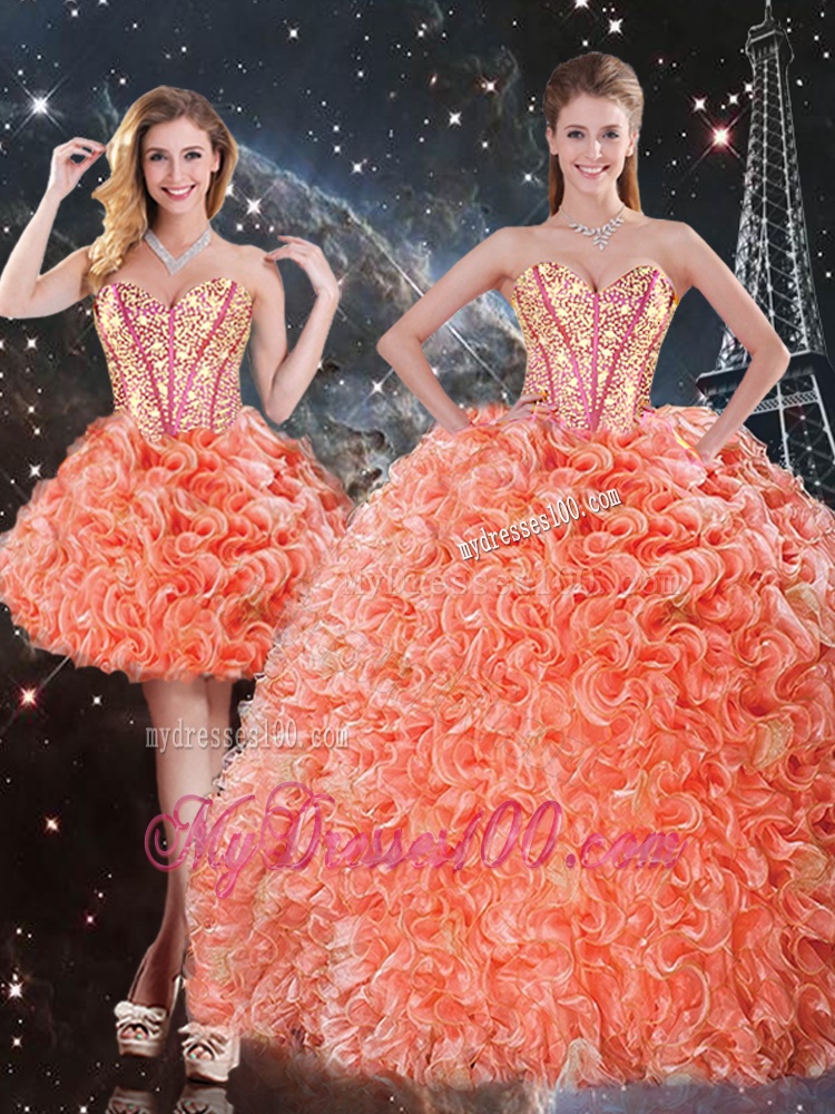 Pretty Detachable Sweetheart Beading and Ruffles Quinceanera Dresses
