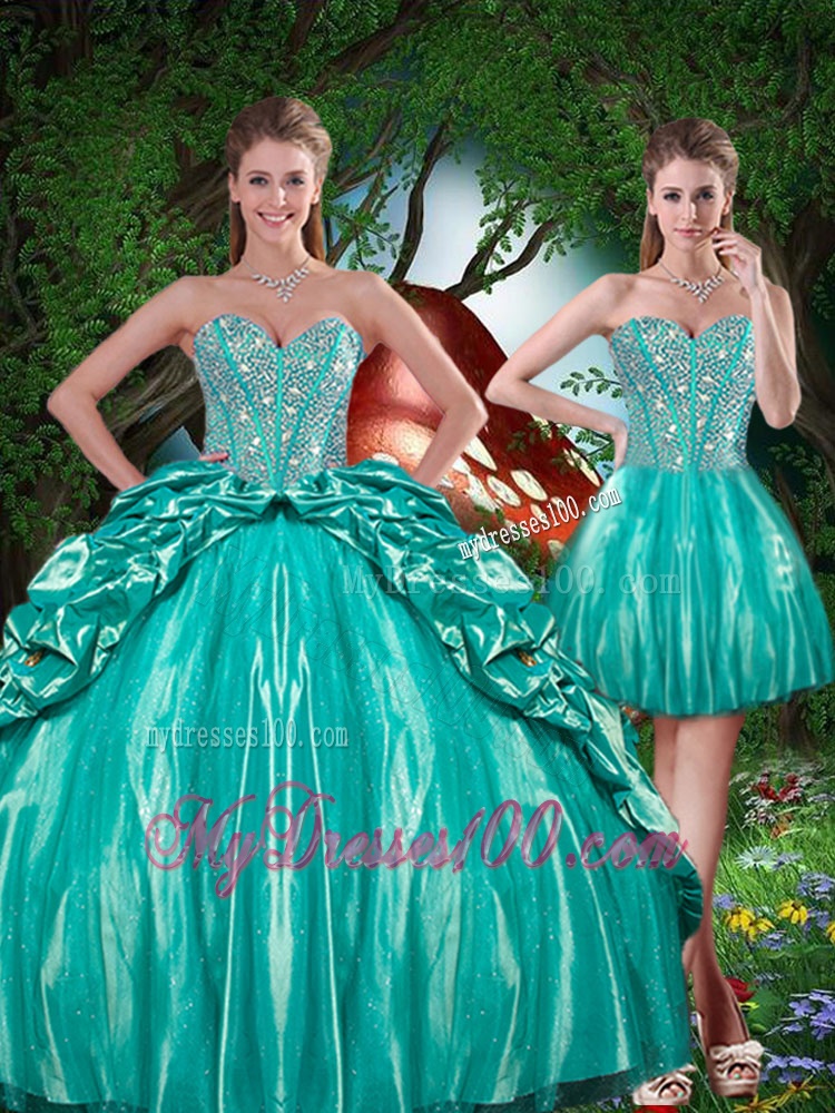 Summer Pretty Sweetheart Beading Detachable Quinceanera Dresses