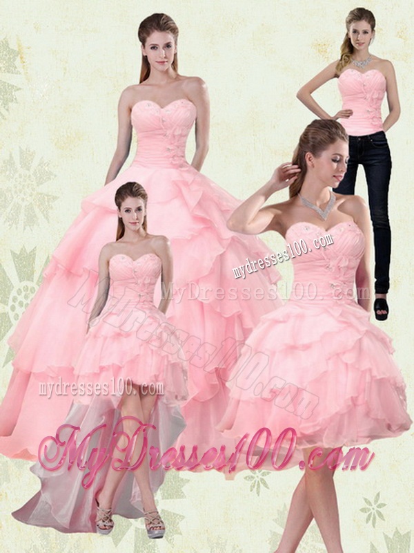 Unique Sweetheart Beaded 2016 Quinceanera Dresses with Ruffled Layers
