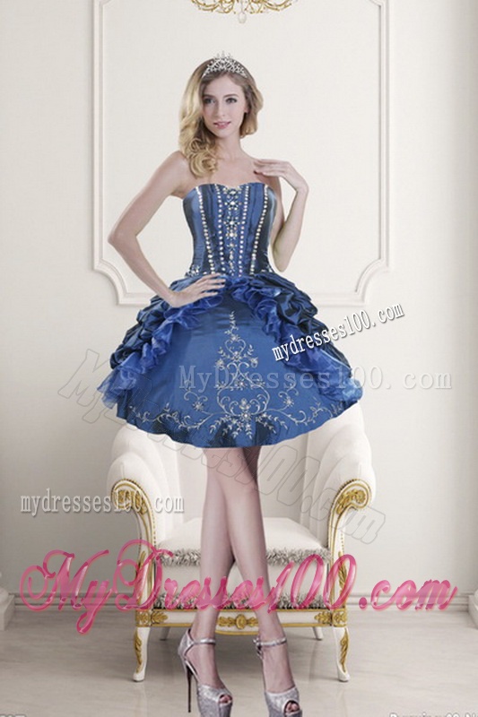 Wonderful Blue Sweet 15 Dresses with Embroidery and Beading for 2016