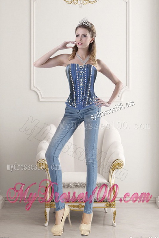 Wonderful Blue Sweet 15 Dresses with Embroidery and Beading for 2016