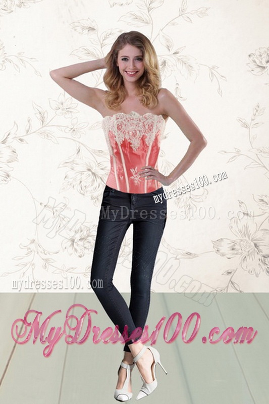 2016 Fashionable Strapless Quinceanera Dresses in Watermelon