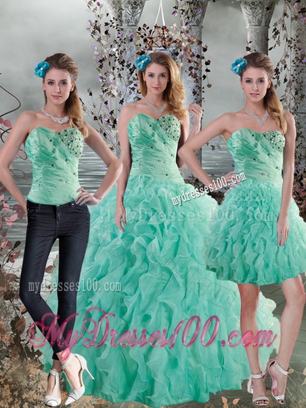 2016 New Style Aqua Blue Quinceanera Dresses with Beading and Ruffles