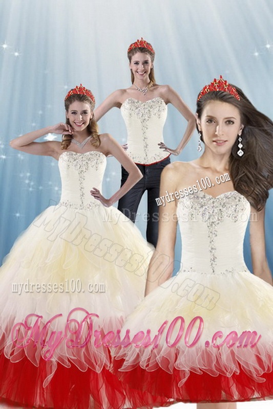 2016 Fashionable Multi Color Quinceanera Dresses with Beading