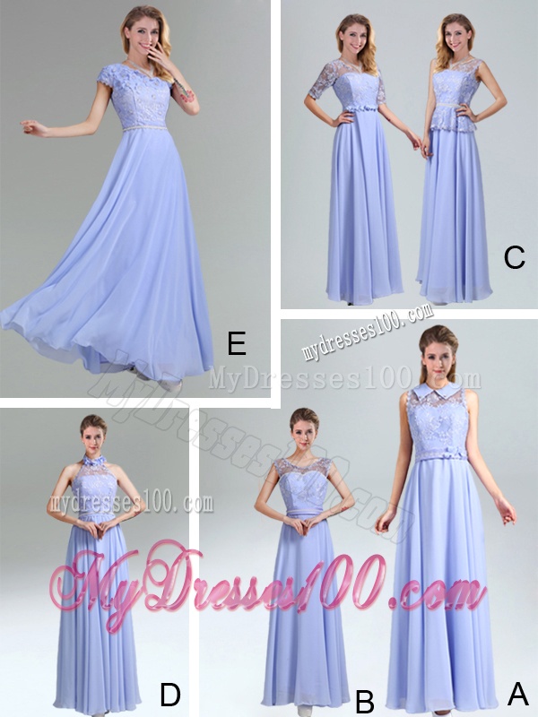 2016 Empire Lace Up Bridesmaid Dress Belt and Lace