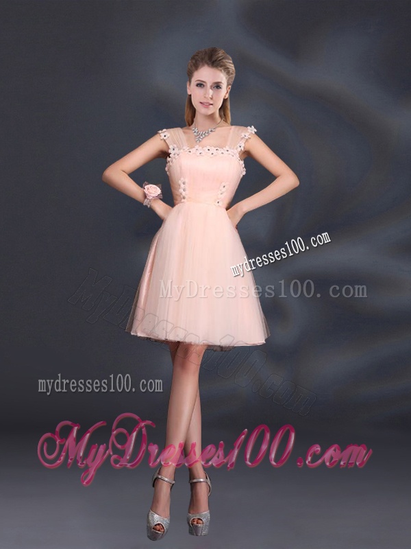 A Line Tulle 2016 Sturning Bridesmaid Dresses with Straps