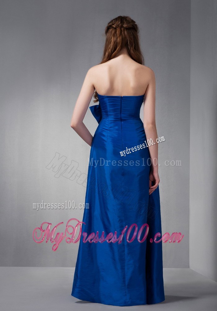 Royal Blue Taffeta Sweetheart Bridemaid Dress with Appliques