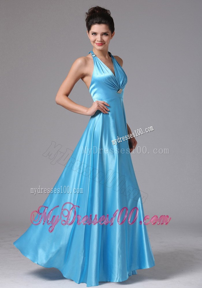 Stylish Custom Made Baby Blue Halter 2013 Prom Dress In New Britain Connecticut