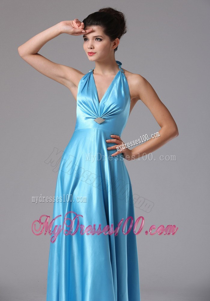 Stylish Custom Made Baby Blue Halter 2013 Prom Dress In New Britain Connecticut