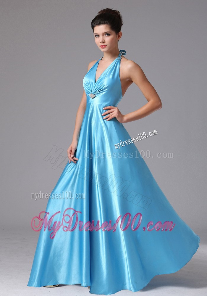 Stylish Custom Made Baby Blue Halter 2013 Prom Dress In New Britain Connecticut