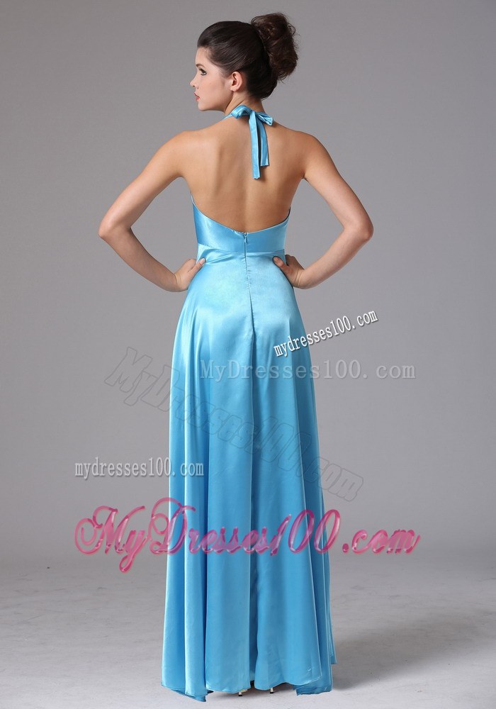 Stylish Custom Made Baby Blue Halter 2013 Prom Dress In New Britain Connecticut