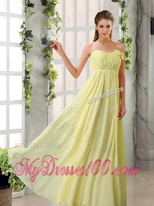 Empire V Neck Ruching Chiffon Bridesmaid Dresses with Cap Sleeves
