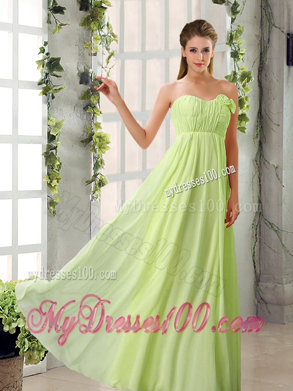 Empire V Neck Ruching Chiffon Bridesmaid Dresses with Cap Sleeves