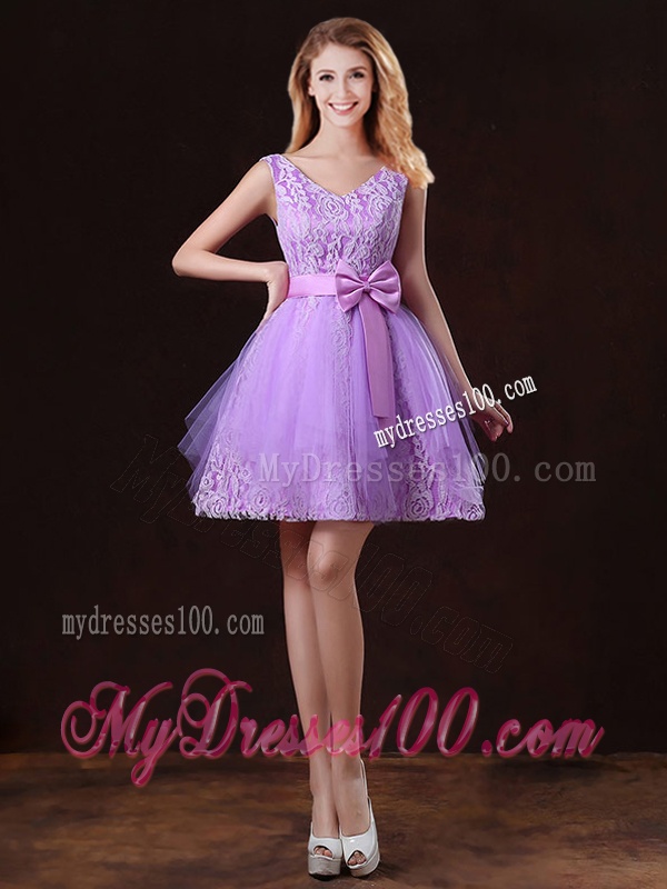 Pretty Strapless Bowknot Bridesmaid Dresses with High Low