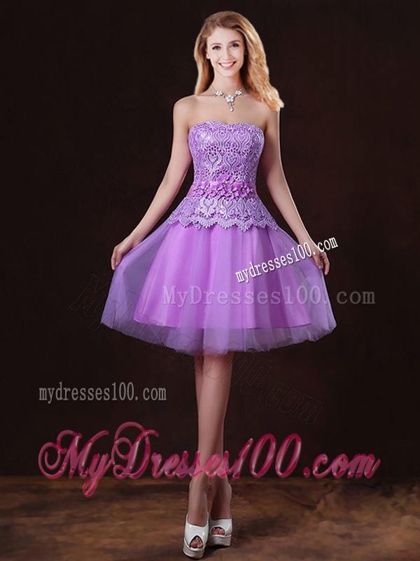 Pretty Strapless Bowknot Bridesmaid Dresses with High Low
