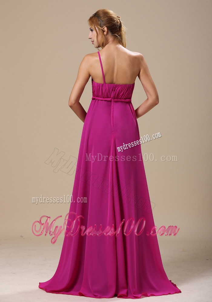Custom Made One Shoulder Hand Made Flowers In Hartford City For Prom Dress