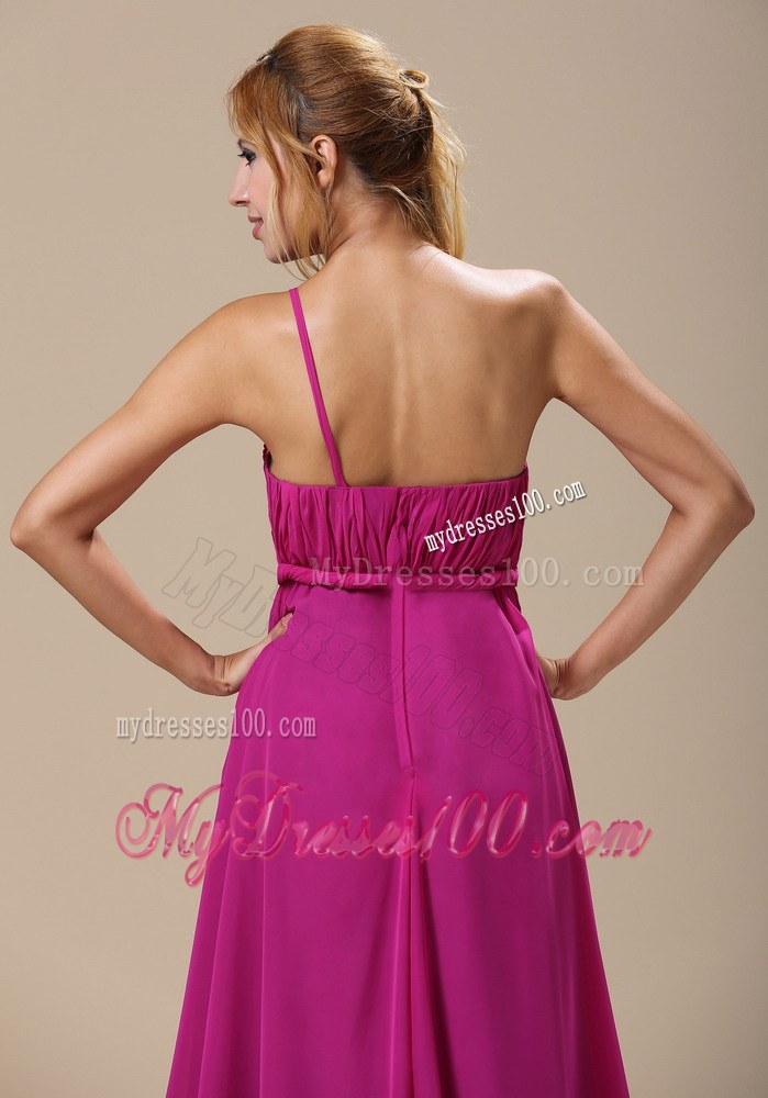Custom Made One Shoulder Hand Made Flowers In Hartford City For Prom Dress