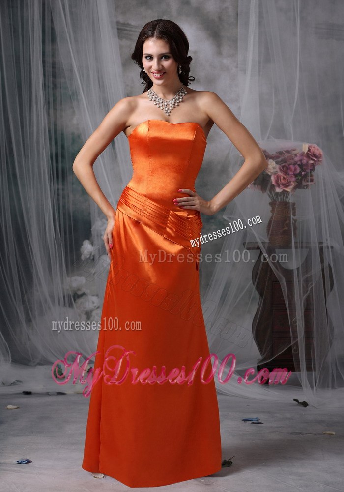 Elegant Orange Red Prom Dress Column / Sheath Strapless