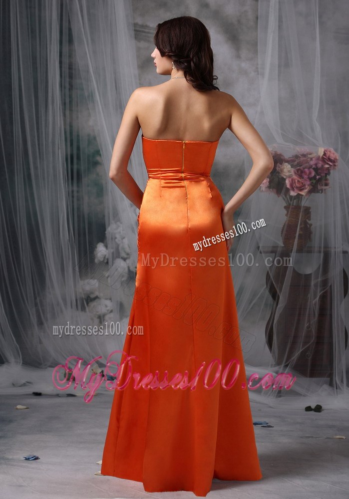 Elegant Orange Red Prom Dress Column / Sheath Strapless