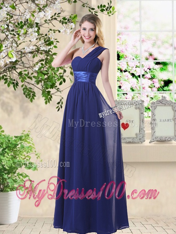 Wonderful Ruched Navy Blue Bridesmaid Dresses with V Neck