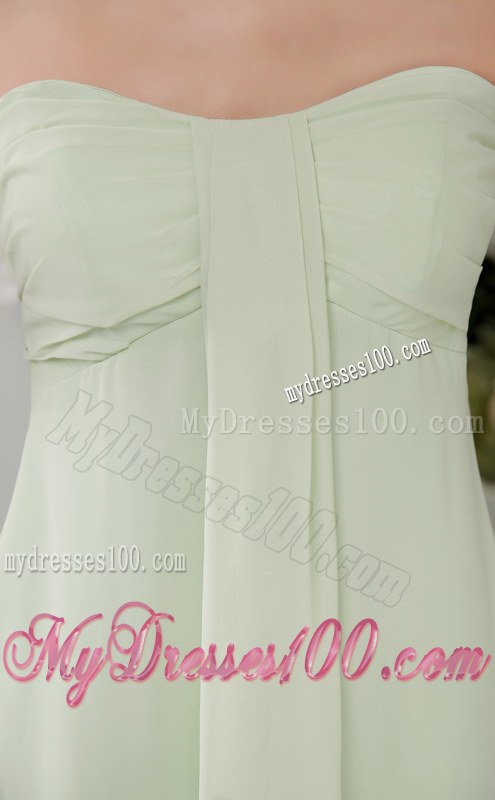 Apple Green Empire Chiffon Bridesmaid Dress in Knee-length