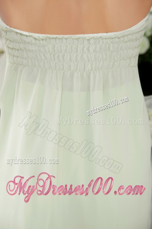 Apple Green Empire Chiffon Bridesmaid Dress in Knee-length