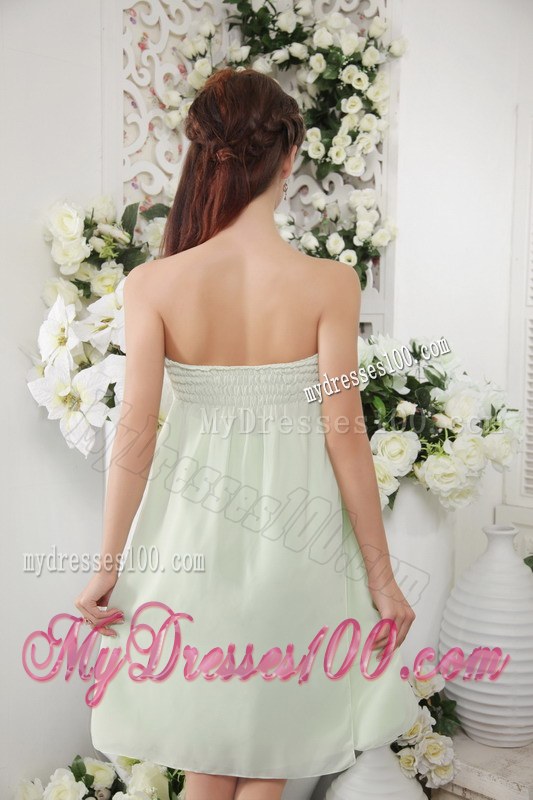 Apple Green Empire Chiffon Bridesmaid Dress in Knee-length