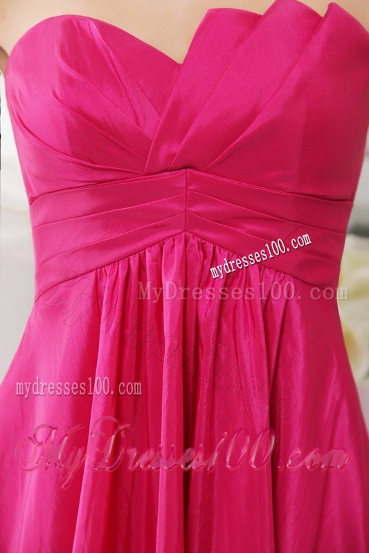 Discount Empire Knee-length Style Bridesmaid Dress in Hot Pink