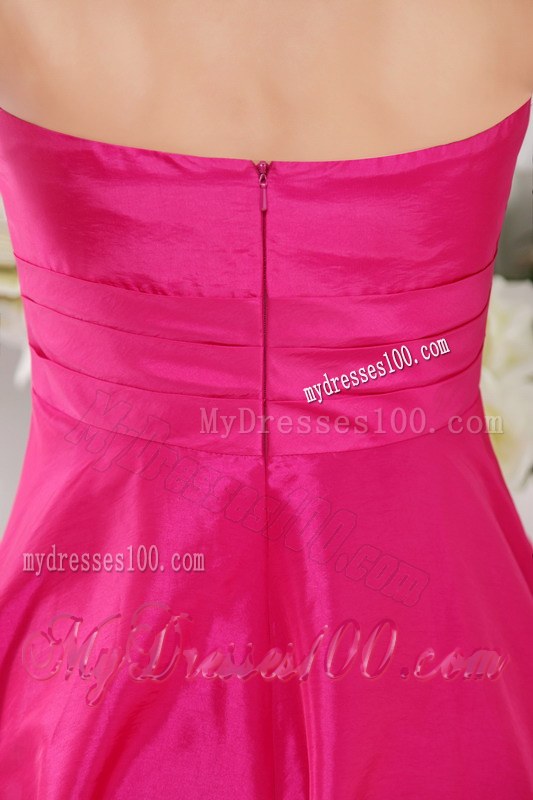 Discount Empire Knee-length Style Bridesmaid Dress in Hot Pink